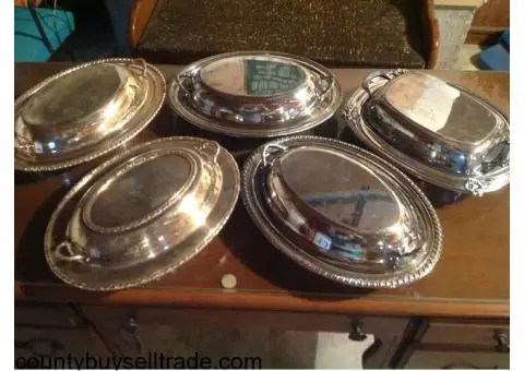 Silverplate covered casseroles